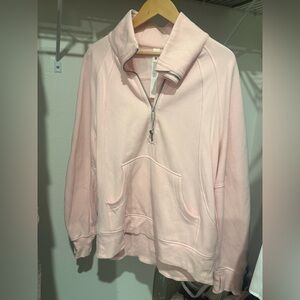 Lululemon women’s STRAWBERRY MILKSHAKE SCUBA OVERSIZED FUNNEL NECK, HALF ZIP!!